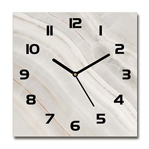 Tulup Glasuhr - 60x60cm - Schwarze Zeigern - Wanduhr Wandkunst Bild Gehärtetem Glas Uhr Echtglas Küche Wohnzimmer - Marmor Textur Tulup Glasuhr - 60x60cm - Schwarze Zeigern - Wanduhr Wandkunst Bild Gehärtetem Glas Uhr Echtglas Küche Wohnzimmer - Marmor Textur von Tulup