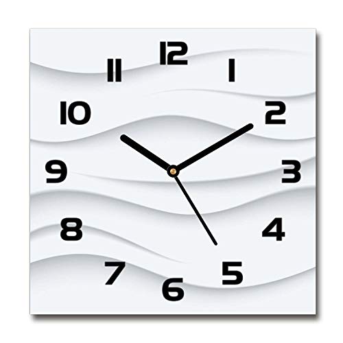 Tulup Glasuhr - 60x60cm - Schwarze Zeigern - Wanduhr Wandkunst Bild Gehärtetem Glas Uhr Echtglas Küche Wohnzimmer - Wellen Abstraktion Tulup Glasuhr - 60x60cm - Schwarze Zeigern - Wanduhr Wandkunst Bild Gehärtetem Glas Uhr Echtglas Küche Wohnzimmer - Wellen Abstraktion von Tulup