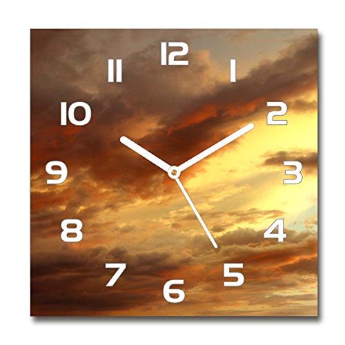 Tulup Glasuhr - 60x60cm - weißen Zeigern - Wanduhr Wandkunst Bild Gehärtetem Glas Uhr Echtglas Küche Wohnzimmer - Sonnenaufgang Tulup Glasuhr - 60x60cm - weißen Zeigern - Wanduhr Wandkunst Bild Gehärtetem Glas Uhr Echtglas Küche Wohnzimmer - Sonnenaufgang von Tulup