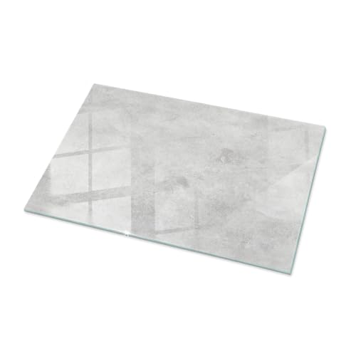 Tulup Große Glastischplatte 100x70 cm Geschliffene Kanten Gehärtetes Glas Modernes Design Tafelglas für Küche und Esszimmer Auswechselbare Platte Dekoration - Motiv Betonstruktur von Tulup
