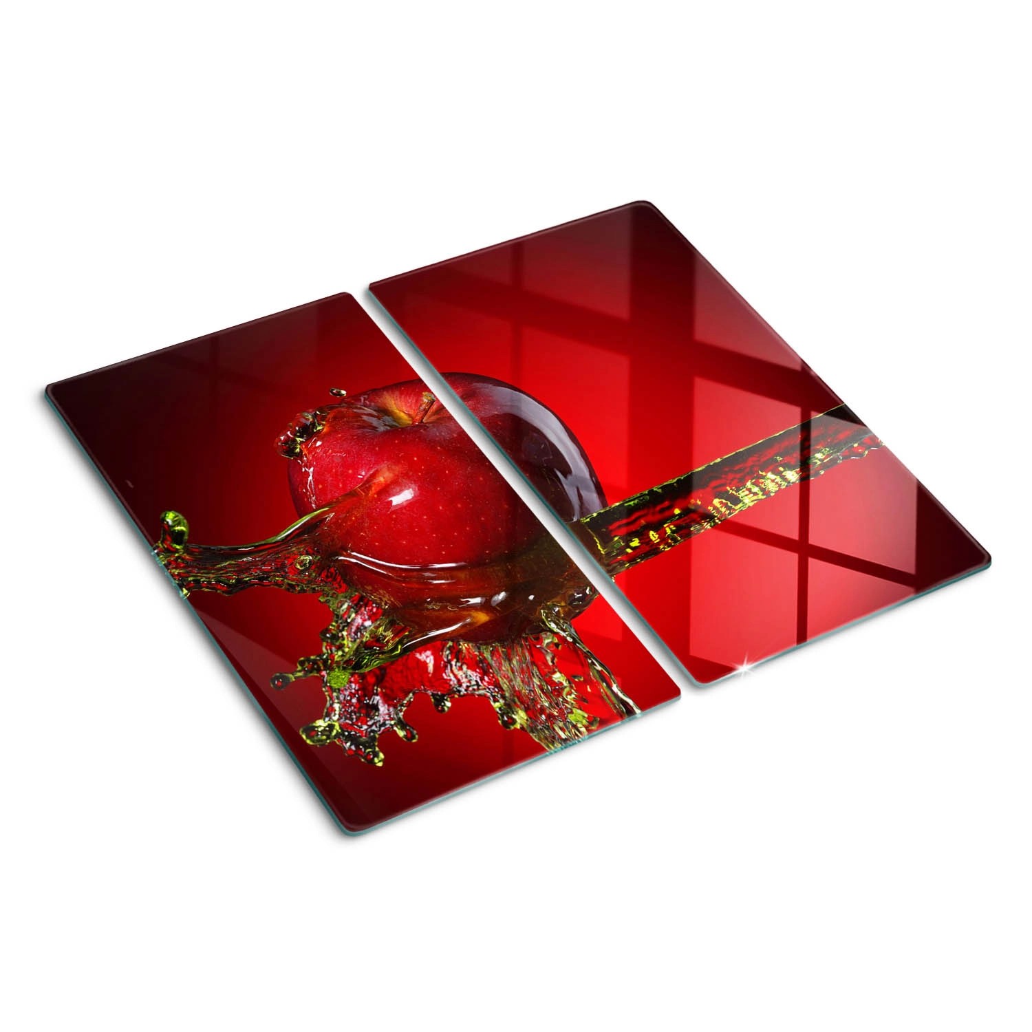 Tulup Herdabdeckplatte SET aus 2 Stück 30x52 cm Glas-Servierbrett Küchenutensilien Spritzschutz Apfel und Wasser Tulup Herdabdeckplatte SET aus 2 Stück 30x52 cm Glas-Servierbrett Küchenutensilien Spritzschutz Apfel und Wasser von Tulup