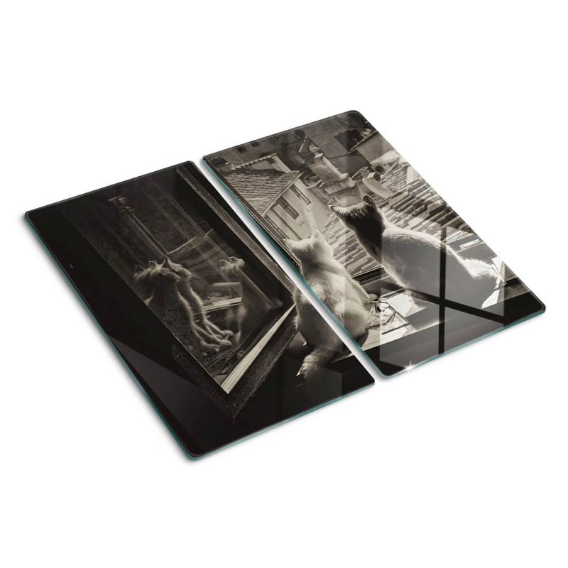 Tulup Herdabdeckplatte SET aus 2 Stück 30x52 cm Schneidebrett Glas Schutzplatte Küchenutensilien Katzen im Fenster Tulup Herdabdeckplatte SET aus 2 Stück 30x52 cm Schneidebrett Glas Schutzplatte Küchenutensilien Katzen im Fenster von Tulup