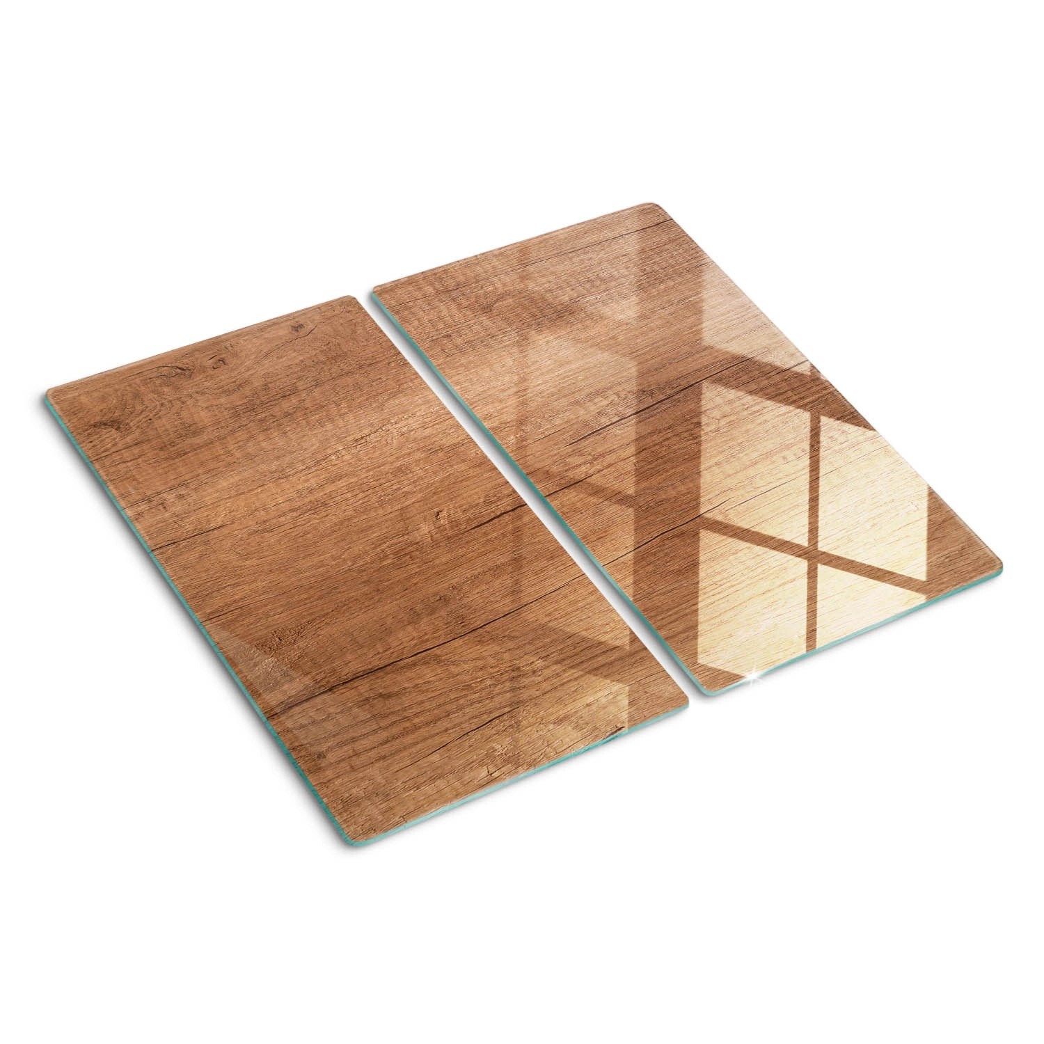 Tulup Herdabdeckplatte SET aus 2 Stück 30x52 cm Schneidebrett aus Glas Schutzplatte Küchenutensilien Abdeckung Holz von Tulup
