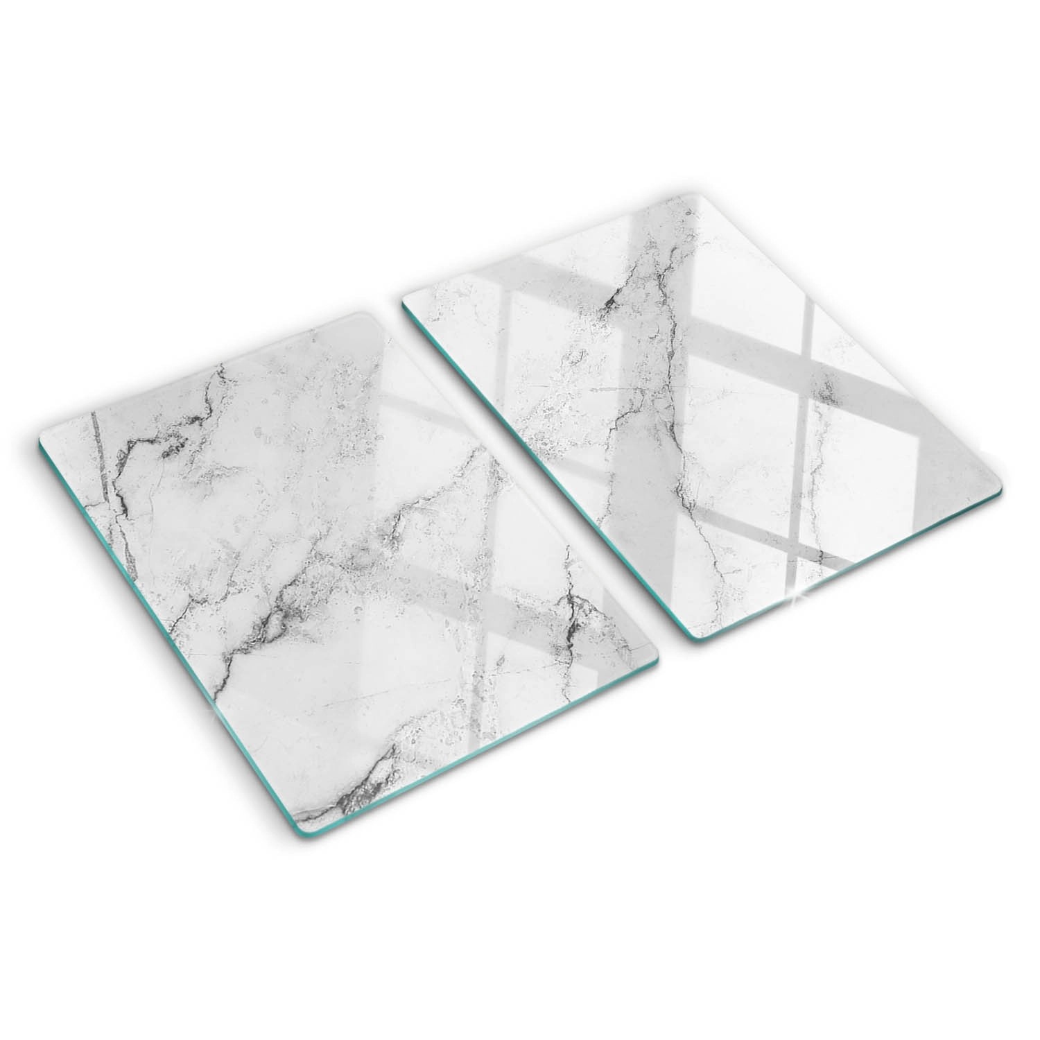 Tulup Herdabdeckplatte SET aus 2 Stück 40x52 cm Glas-Servierbrett Küchenutensilien Schutzplatte Abdeckung Marmor von Tulup