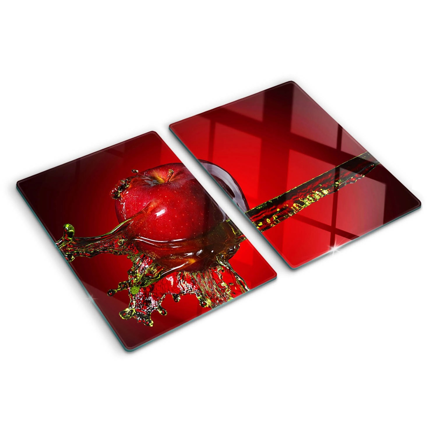 Tulup Herdabdeckplatte SET aus 2 Stück 40x52 cm Schneidebrett Glas Schutzplatte Küchenutensilien Apfel und Wasser Tulup Herdabdeckplatte SET aus 2 Stück 40x52 cm Schneidebrett Glas Schutzplatte Küchenutensilien Apfel und Wasser von Tulup