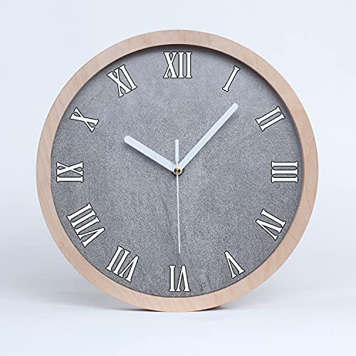 Tulup Holzuhr ⌀ 20cm Wanduhr Uhr Holz Dekoration Modern Runde Stille Uhren Weiße Uhrzeiger - graue Wand Tulup Holzuhr ⌀ 20cm Wanduhr Uhr Holz Dekoration Modern Runde Stille Uhren Weiße Uhrzeiger - graue Wand von Tulup