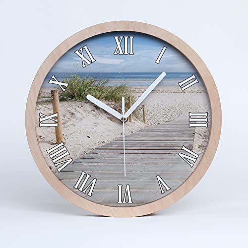 Tulup Holzuhr Wanduhr ⌀ 20cm Uhr Holz Stille Uhren Modern Runde Dekoration Weiße Uhrzeiger - Strand Tulup Holzuhr Wanduhr ⌀ 20cm Uhr Holz Stille Uhren Modern Runde Dekoration Weiße Uhrzeiger - Strand von Tulup