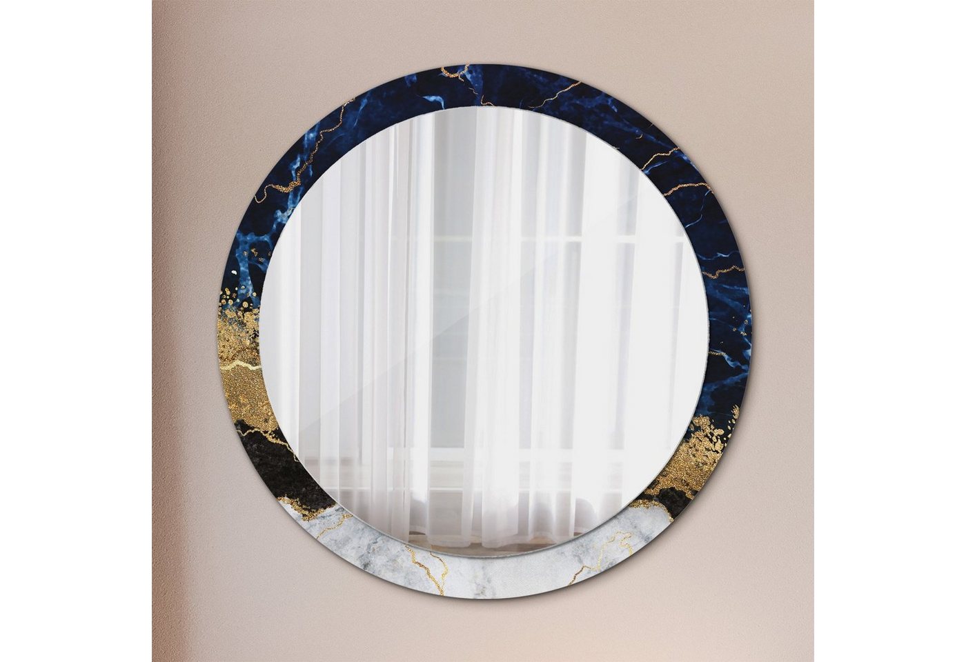 Tulup Kosmetikspiegel Dekospiegel Hängespiegel Wandspiegel Spiegel mit Aufdruck Rund: Ø90cm von Tulup