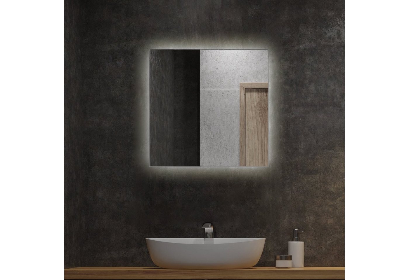 Tulup LED-Lichtspiegel Badspiegel LED Beleuchtung Rechteckig Spiegel Warmweiß, Warmweiß 3000K von Tulup