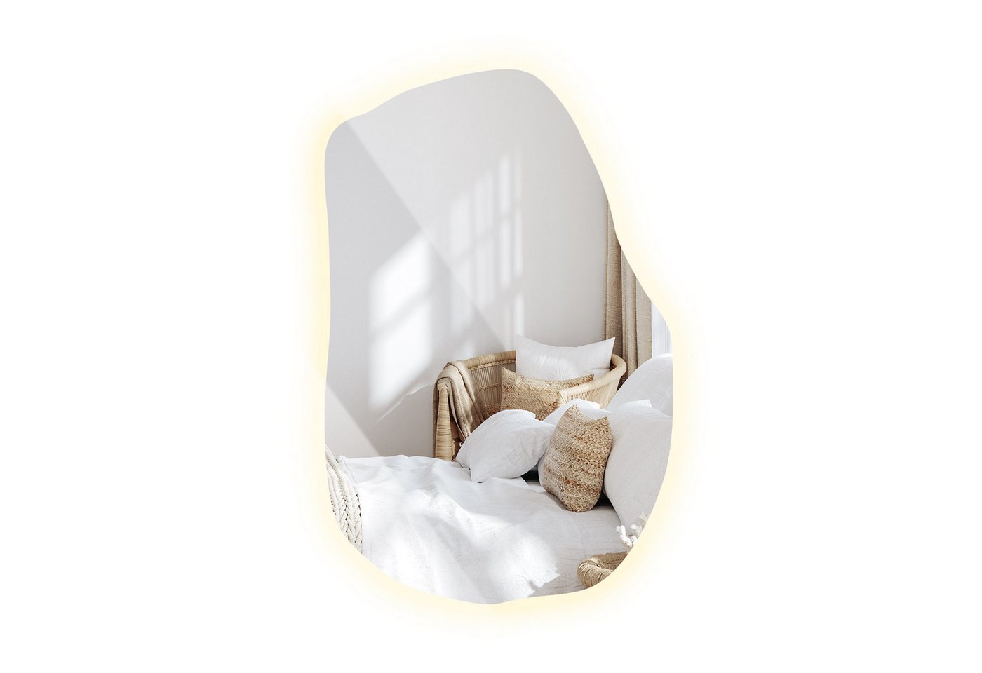 Tulup LED-Lichtspiegel Spiegel Unförmig Mit Beleuchtung Ausgefallene Spiegel Mit LED von Tulup