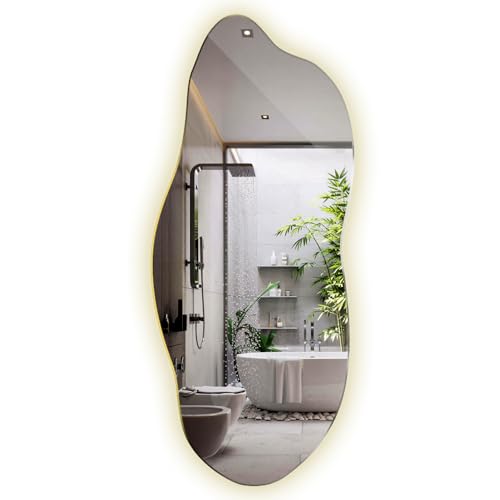 Tulup LED Spiegel 35x80 cm Moderner mit Beleuchtung Asymmetrischer Spiegel Ohne Rahmen Unregelmäßiges LED-Hintergrundbeleuchtung Neutrale Farbe Schminkspiegel Einzigartiger Form Organisch Tulup LED Spiegel 35x80 cm Moderner mit Beleuchtung Asymmetrischer Spiegel Ohne Rahmen Unregelmäßiges LED-Hintergrundbeleuchtung Neutrale Farbe Schminkspiegel Einzigartiger Form Organisch von Tulup