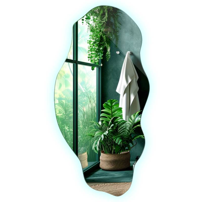 Tulup LED Spiegel Unregelmäßiger Spiegel Mit LED 40x80 cm Ausgefallene Spiegel Mit LED Kaltweiß 6500K Tulup LED Spiegel Unregelmäßiger Spiegel Mit LED 40x80 cm Ausgefallene Spiegel Mit LED Kaltweiß 6500K von Tulup