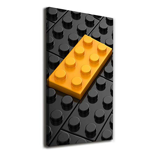 Tulup Leinwandbild - 50x100cm - Wandkunst - Drucke auf Leinwand - Leinwanddruck - Wohnzimmer Wanddekoration XXL - Wohnung Deko Kunstdrucke - Kinderzimmer - Gelb - Lego-Blöcke von Tulup