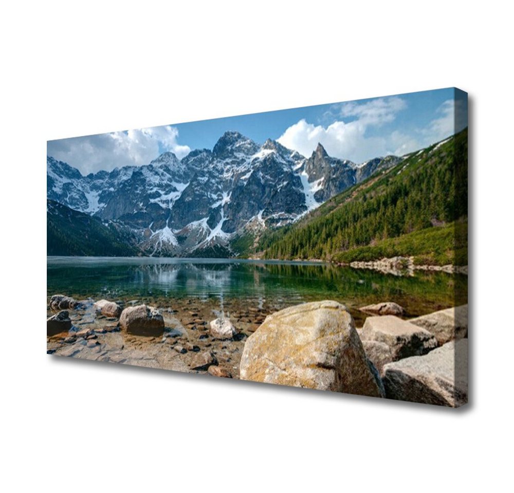 Tulup Leinwandbild XXL Wandbilder Leinwandbilder Bilder Canvas Bild 100 cm x 50 cm, Berge Wald Tatra-See, Leinwandbild von Tulup
