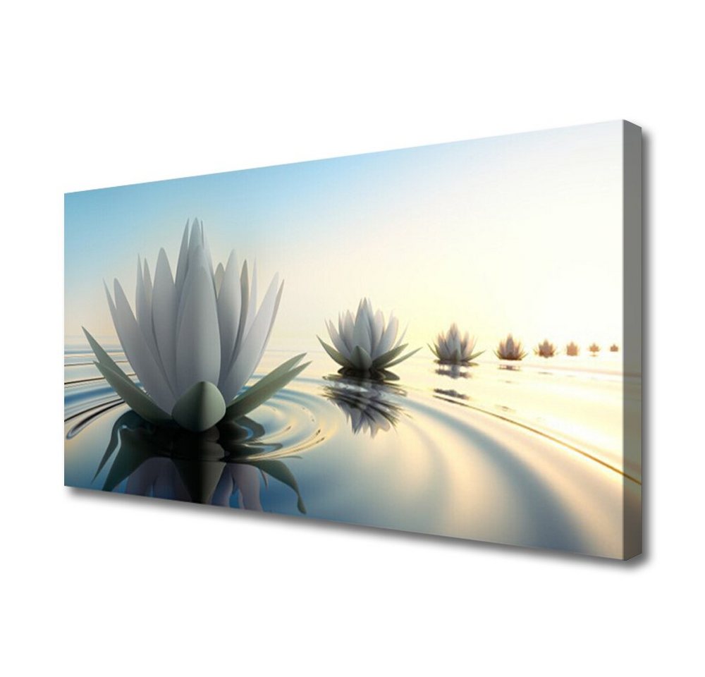 Tulup Leinwandbild XXL Wandbilder Leinwandbilder Bilder Canvas Bild 100 cm x 50 cm, Seerosen-Blumen-Teich, Leinwandbild von Tulup