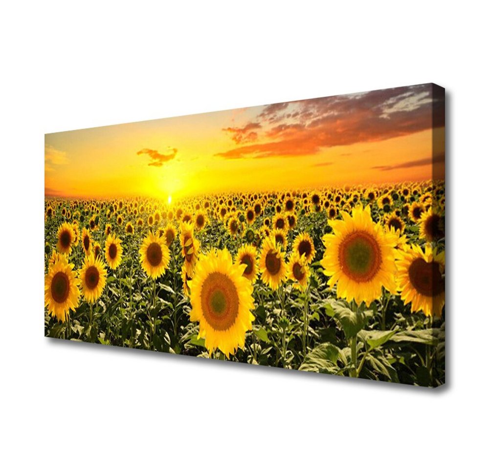 Tulup Leinwandbild XXL Wandbilder Leinwandbilder Bilder Canvas Bild 100 cm x 50 cm, Sonnenblumen, Leinwandbild von Tulup
