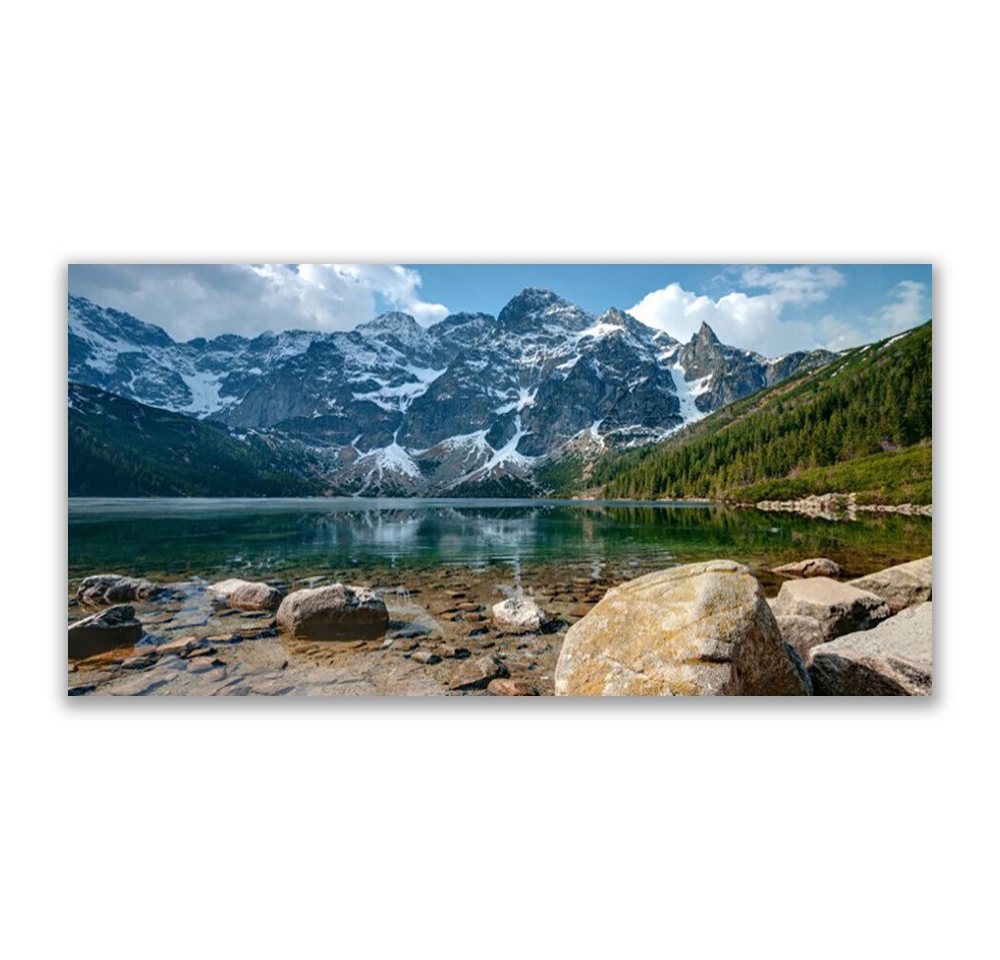 Tulup Leinwandbild XXL Wandbilder Leinwandbilder Bilder Canvas Bild 140 cm x 70 cm, Berge Wald Tatra-See, Leinwandbild von Tulup