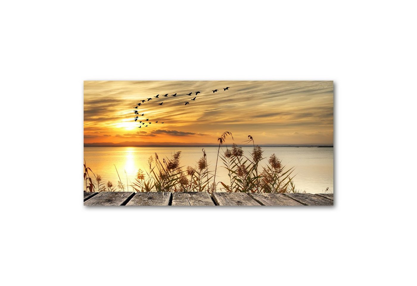 Tulup Leinwandbild XXL Wandbilder Leinwandbilder Bilder Canvas Bild 140 cm x 70 cm, Pier Am See, Leinwandbild von Tulup