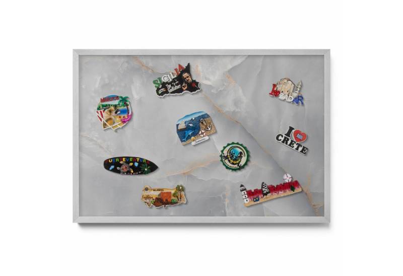 Tulup Magnettafel Grau mit silbernem Rahmen, Magnetische Wandtafel für Fotos und Notizen, Edler Deko-Marmor, Grau Tulup Magnettafel Grau mit silbernem Rahmen, Magnetische Wandtafel für Fotos und Notizen, Edler Deko-Marmor, Grau von Tulup