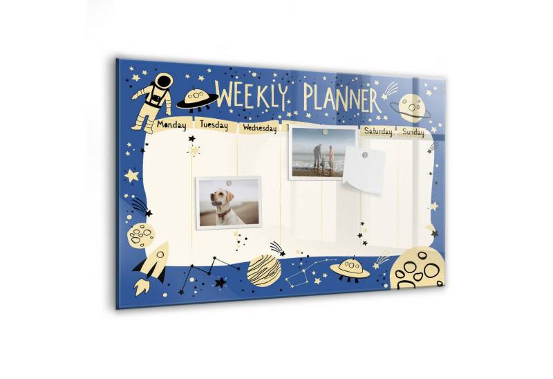 Tulup Magnettafel Wochenplaner aus Glas 60x40cm Zusätzlich 5 Magnete, Marker und Schwamm von Tulup