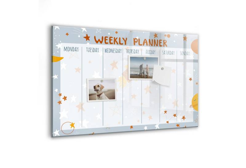 Tulup Magnettafel Wochenplaner aus Glas 60x40cm Zusätzlich 5 Magnete, Marker und Schwamm von Tulup