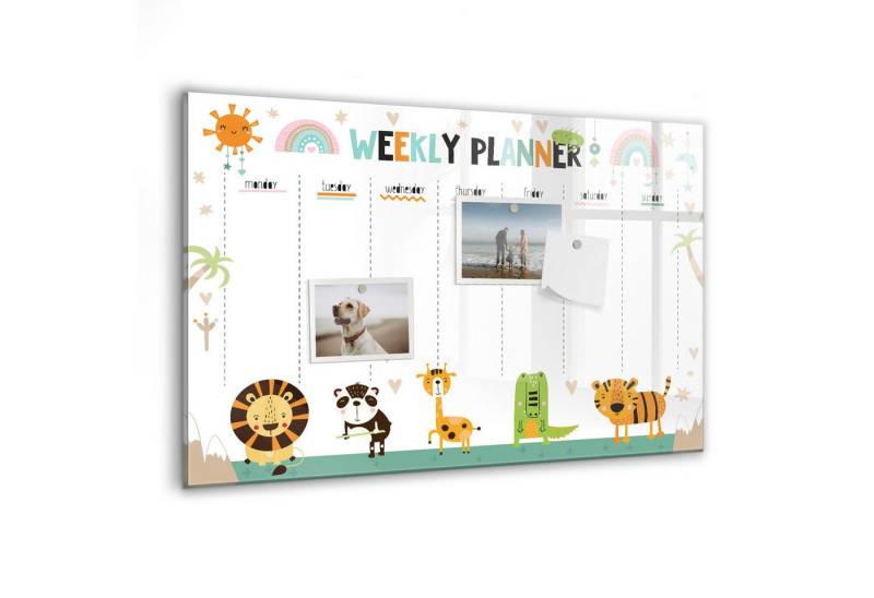 Tulup Magnettafel Wochenplaner aus Glas 60x40cm Zusätzlich 5 Magnete, Marker und Schwamm von Tulup