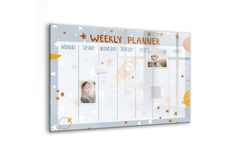 Tulup Magnettafel Wöchentliches Memoboard 90x60 cm plus 5 Magnete, Marker und Schwamm von Tulup