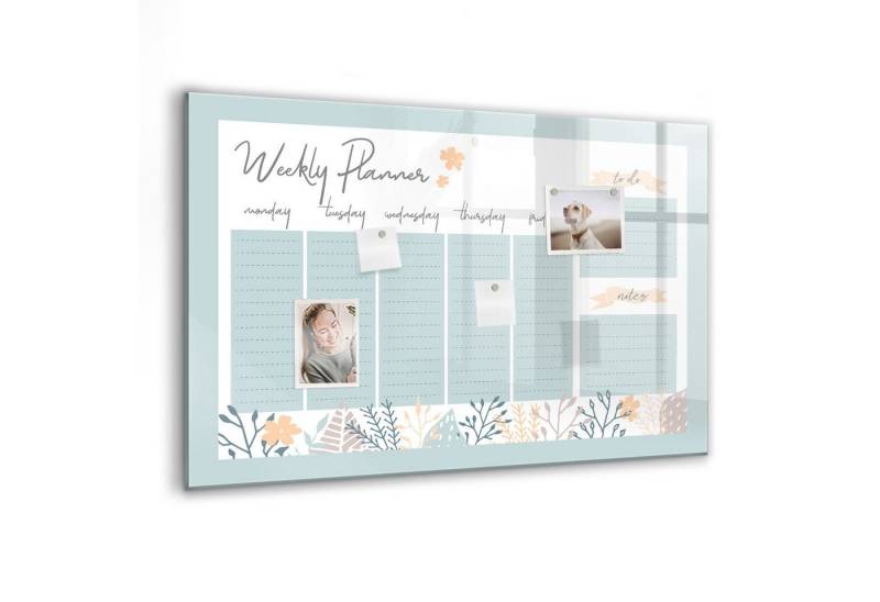 Tulup Magnettafel Wöchentliches Memoboard 90x60 cm plus 5 Magnete, Marker und Schwamm von Tulup