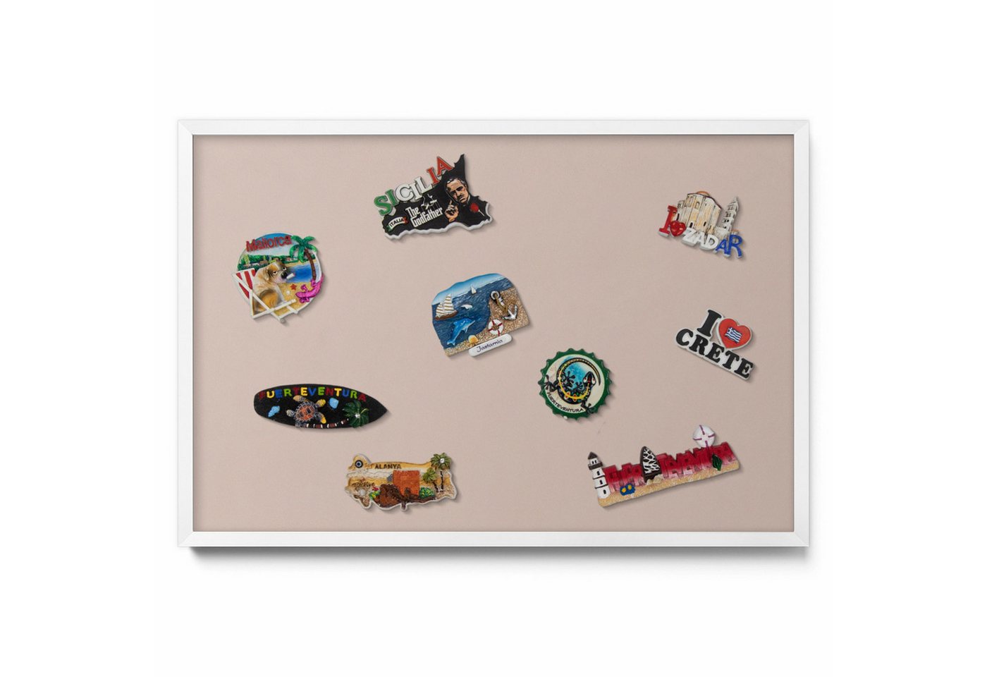 Tulup Magnettafel mit weißem Rahmen, Magnettafel mit Farbvariationen, Wandtafel, Magnetisches Memoboard Dekorative für Erinnerungen von Tulup