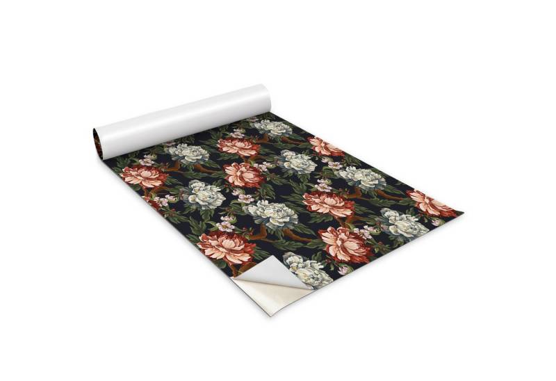 Tulup Möbelfolie Möbelaufkleber Bunte Blumen 100x50 cm Schrankfolie Selbstklebend von Tulup