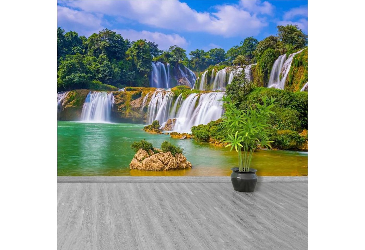 Tulup Mustertapete Selbstklebende Wandtapete Tapete Vlies - Wasserfall, Glatt, Natur, Strapazierfähige von Tulup