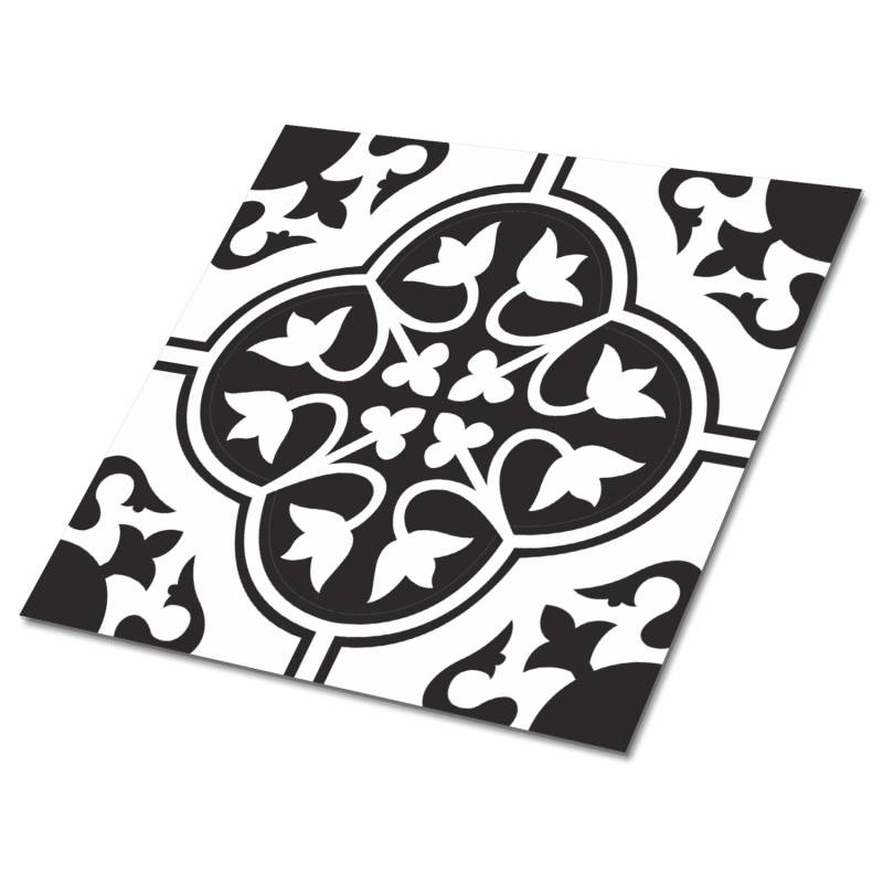 Tulup PVC Fliesen Selbstklebende 30 cm x 30 cm Set von 9 Klassische Klebefliesen Vinyl Bodenfliesen Klebefliesen für Küche Blumenornament von Tulup