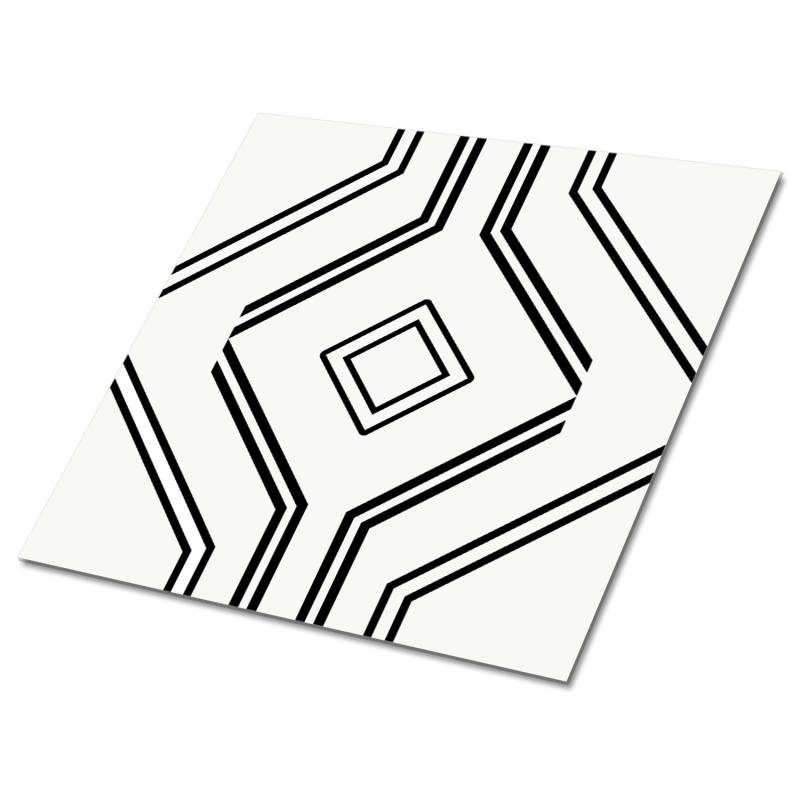 Tulup PVC Fliesen Selbstklebende 30 cm x 30 cm Set von 9 Klassische Klebefliesen Vinyl Bodenfliesen Klebefliesen für Küche Geometrische Linien von Tulup