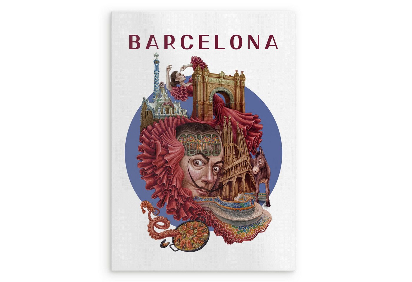 Tulup Poster Barcelona City Poster Blauer Hintergrund Wandkunst Tulup Poster Barcelona City Poster Blauer Hintergrund Wandkunst von Tulup