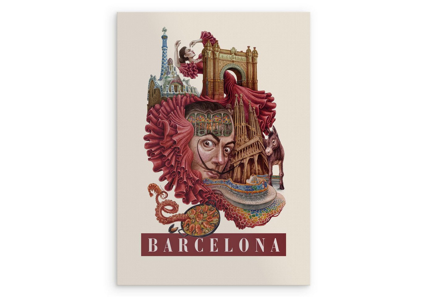 Tulup Poster Barcelona City Poster Wandkunst Leinwanddruck Tulup Poster Barcelona City Poster Wandkunst Leinwanddruck von Tulup