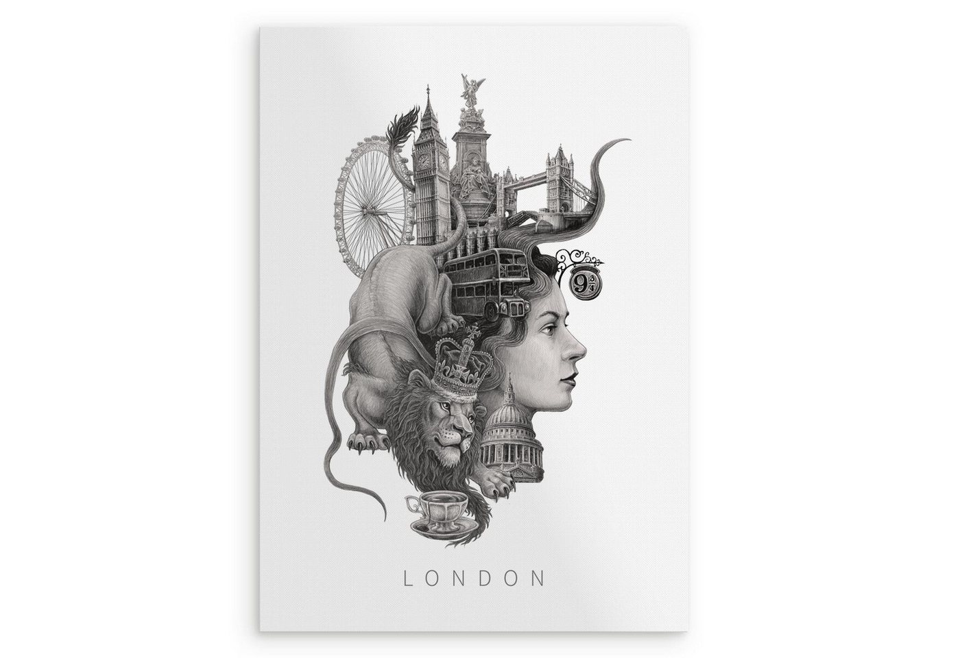 Tulup Poster London City Poster Schwarz-Weiß-Wandkunst Tulup Poster London City Poster Schwarz-Weiß-Wandkunst von Tulup