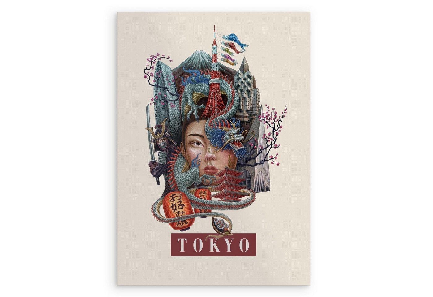 Tulup Poster Tokyo City Poster, Wandkunst, Leinwanddruck Tulup Poster Tokyo City Poster, Wandkunst, Leinwanddruck von Tulup