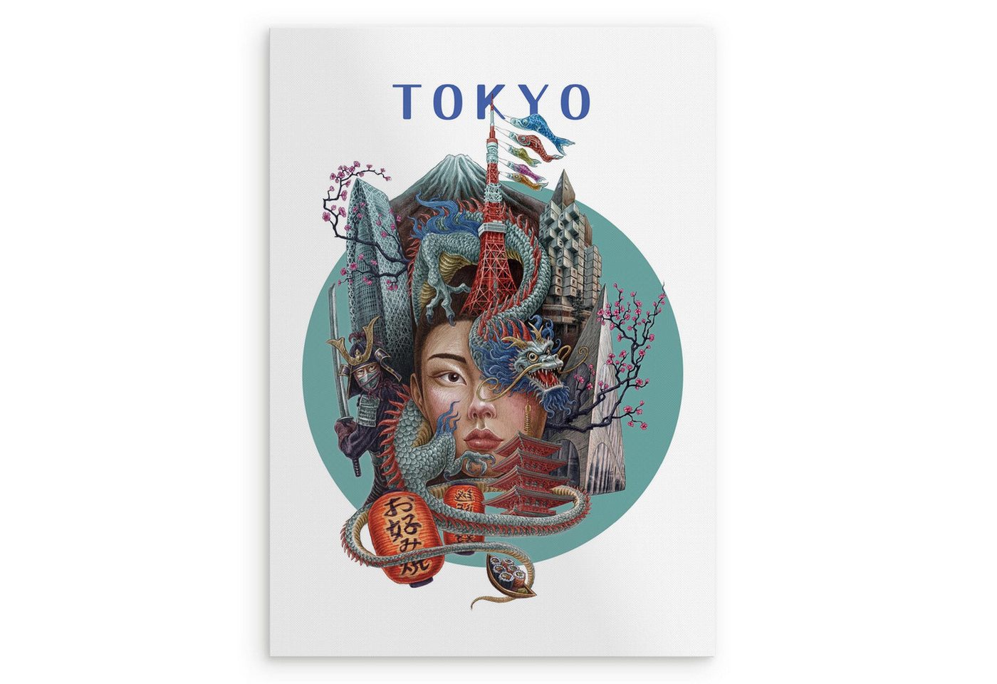 Tulup Poster Tokyo City Poster Grüner Hintergrund Wandkunst Tulup Poster Tokyo City Poster Grüner Hintergrund Wandkunst von Tulup