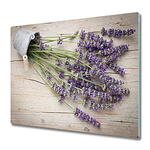 Tulup Schneidebretter Küche Glasabdeckplatte Herdabdeckplatte 60x52 cm Gehärtetes Glas Spritzschutz - Lavendel von Tulup