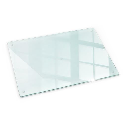 Tulup Glasschneidebrett für Küche 80x52cm XXL Hygienische Multifunktional Transparent Gehärtetes Großes Glas Schneidebrett Rutschfeste Topfuntersetzer Widerstandsfähig und Langlebig von Tulup