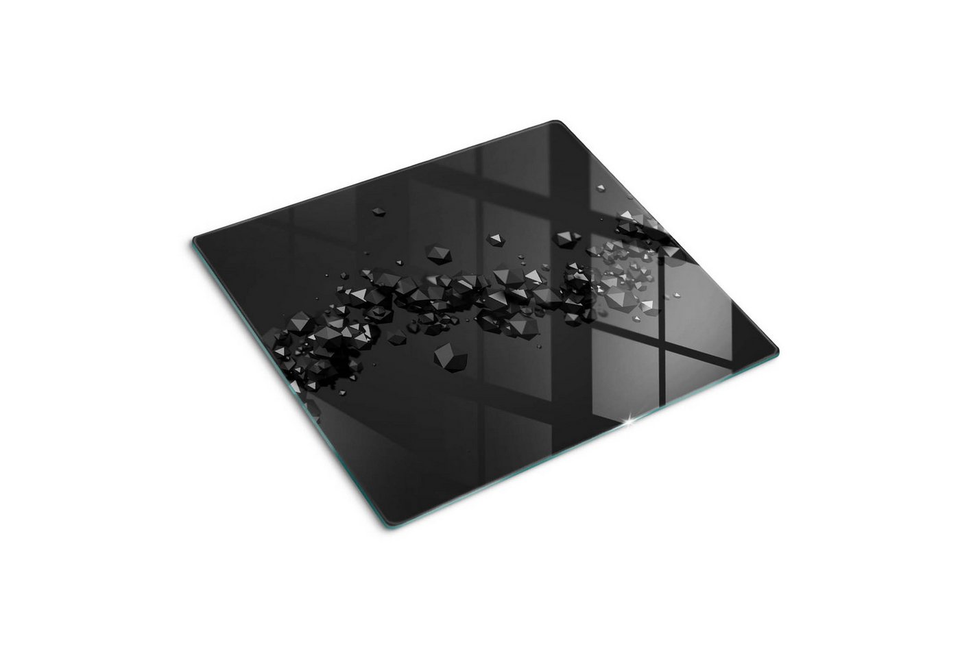 Tulup Schneidebrett Abdeckung Spritzschutz Schwarz Herdabdeckplatte Kochplattenabdeckung, (1-St., 4 Größenvarianten), Arbeitsplatte Herdschutz - 3D Abstraktion von Tulup