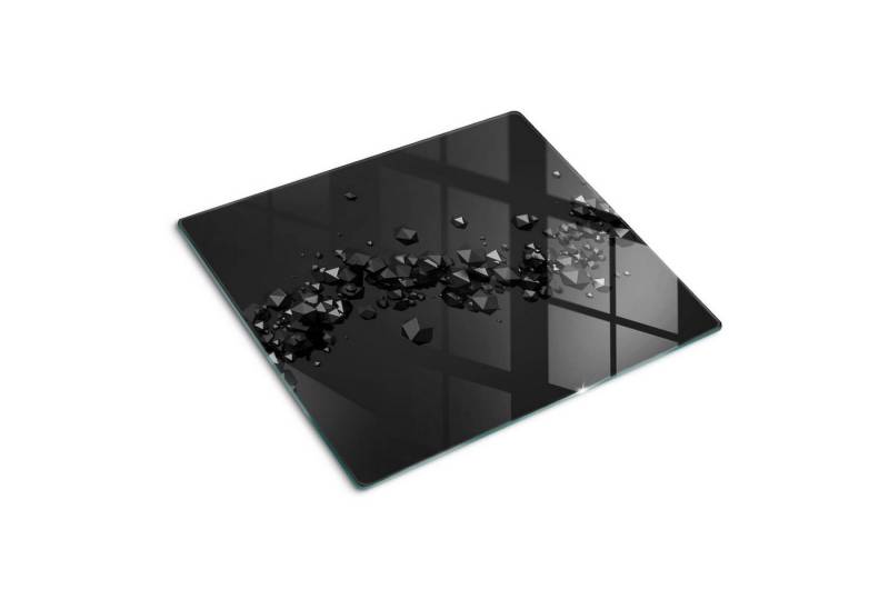Tulup Schneidebrett Abdeckung Spritzschutz Schwarz Herdabdeckplatte Kochplattenabdeckung, (1-St., 4 Größenvarianten), Arbeitsplatte Herdschutz - 3D Abstraktion von Tulup