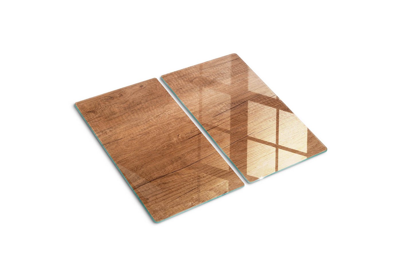 Tulup Schneidebrett Arbeitsplatte Herdschutz Herdabdeckplatte Spritzschutz Abdeckung, (2-St), Platte Frühstücksbrett Schneideplatte - Braun - Holz Motive von Tulup