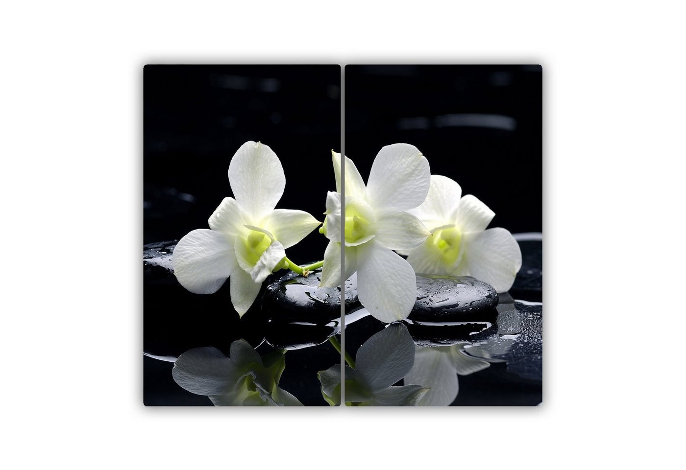 Tulup Schneidebrett Glas Herdabdeckplatte Spritzschutz Blumen & Pflanzen Orchidee, (2-St) von Tulup