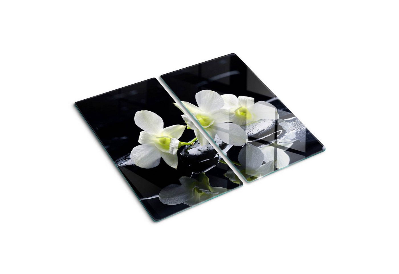 Tulup Schneidebrett Glas Herdabdeckplatte Spritzschutz Blumen & Pflanzen Orchidee, (2-St) von Tulup