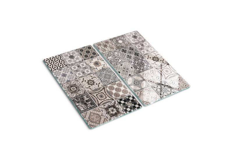 Tulup Schneidebrett Glas Spritzschutz Abdeckung Herdabdeckplatte Schutzplatte Fliesenmotiv, (2-St) von Tulup