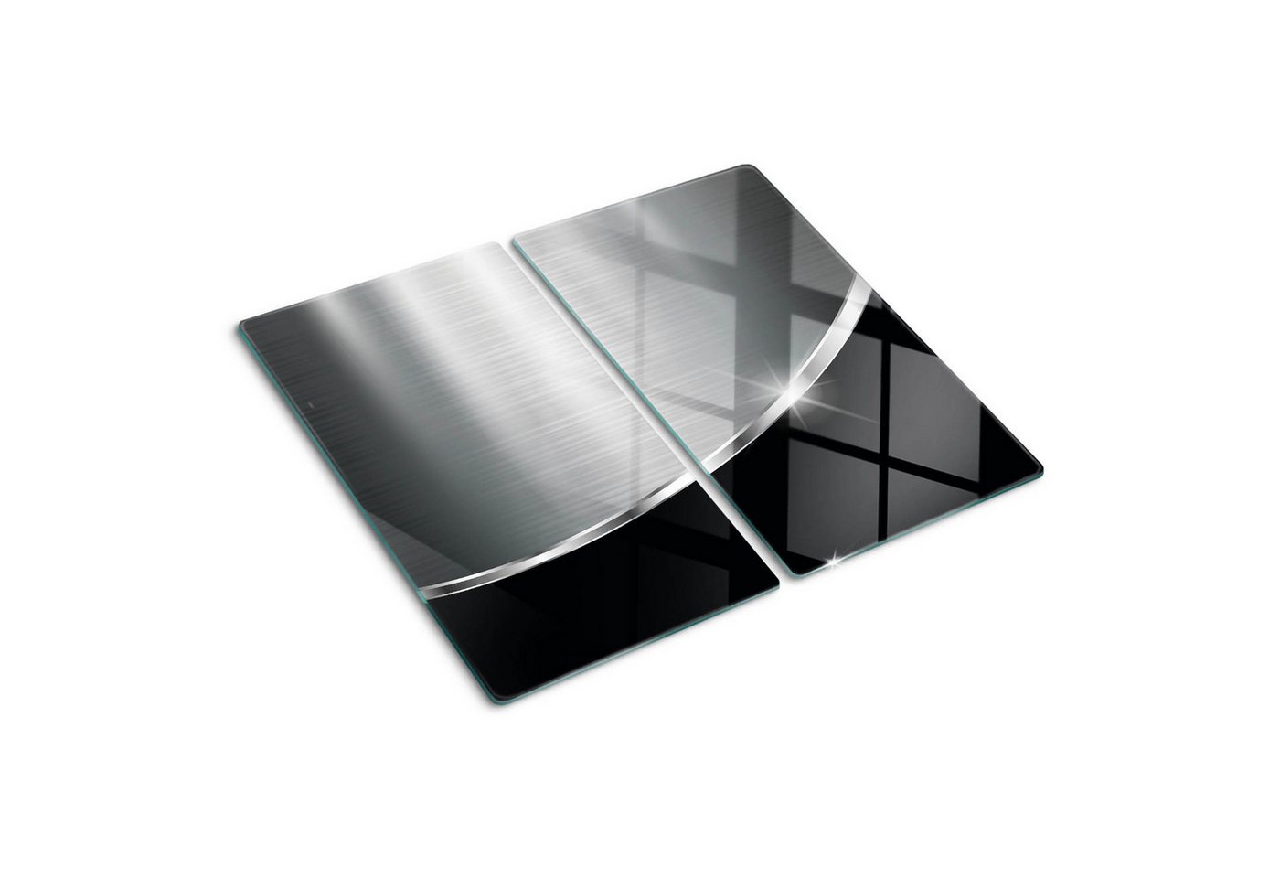 Tulup Schneidebrett Spritzschutz Abdeckung Herdabdeckplatte Schneidebrett - Metall Schwarz, (2-St) von Tulup