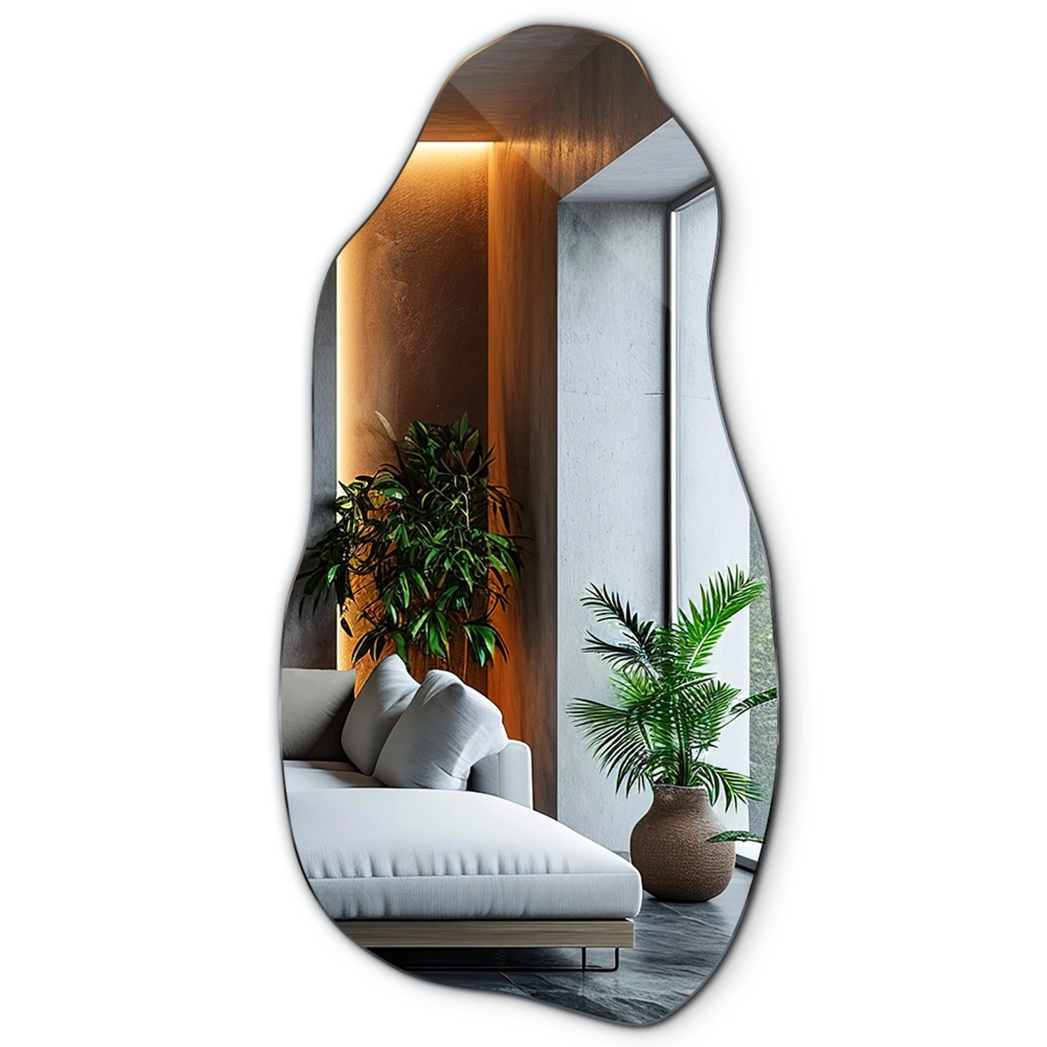 Tulup Spiegel 45 x 90 cm Organische Form Asymmetrischer Wandspiegel Hals-Spiegel Organisch Geformter Designerspiegel Tulup Spiegel 45 x 90 cm Organische Form Asymmetrischer Wandspiegel Hals-Spiegel Organisch Geformter Designerspiegel von Tulup