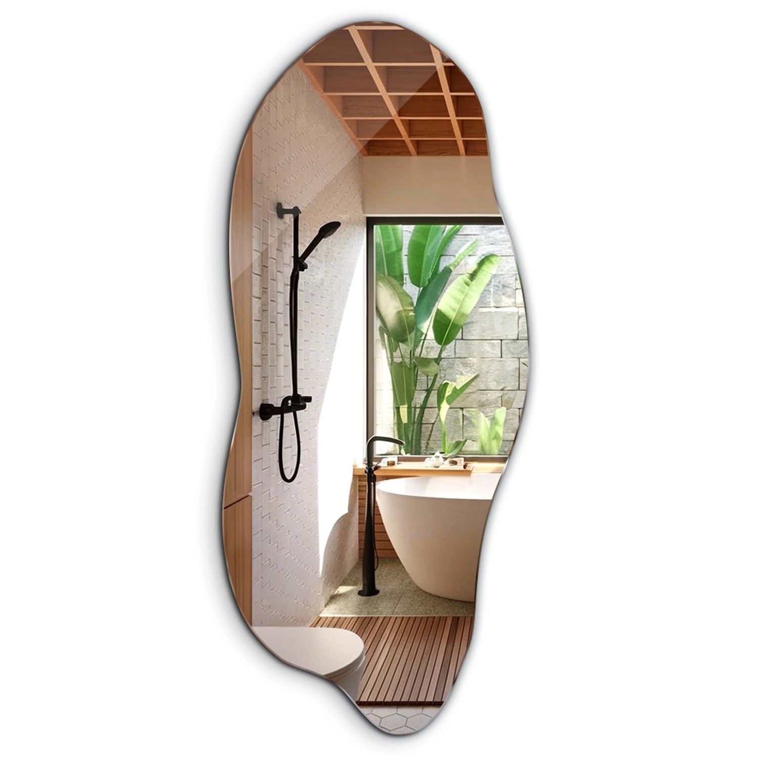 Tulup Spiegel 45x 100 cm Wandspiegel Dekorativer Design Badspiegel Rahmenloser Explosionsgeschützter Spiegel Tulup Spiegel 45x 100 cm Wandspiegel Dekorativer Design Badspiegel Rahmenloser Explosionsgeschützter Spiegel von Tulup