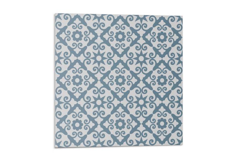 Tulup Spritzschutz Küchenrückwand Blaue Nahtlose Ornamente Und Blumen Selbstklebend, (4-tlg) von Tulup